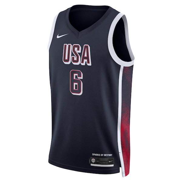LeBron James Men's USA Basketball Nike Unisex 2024 Swingman Player Jersey - Navy