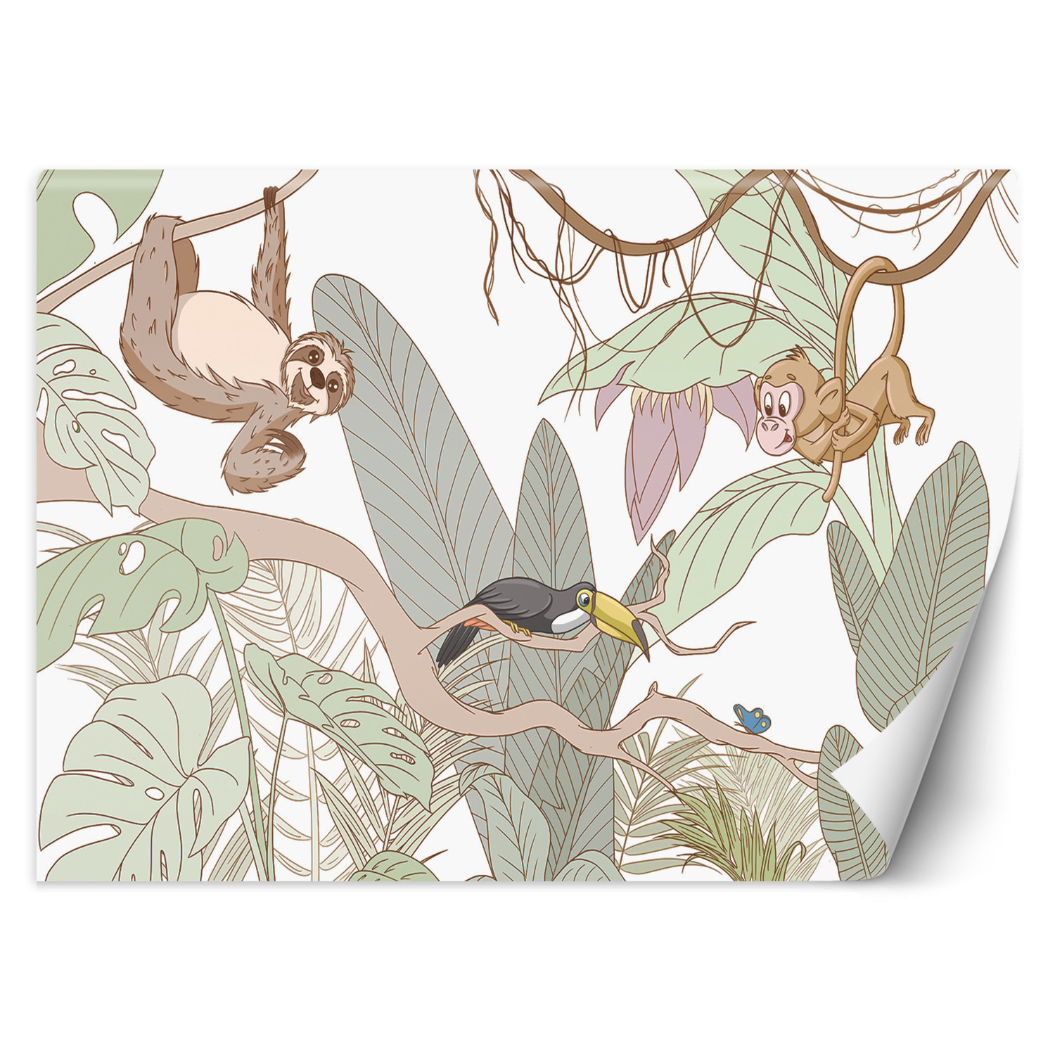 Feeby Fototapeta, Tropikalne zwierzęta w dżungli 150x105