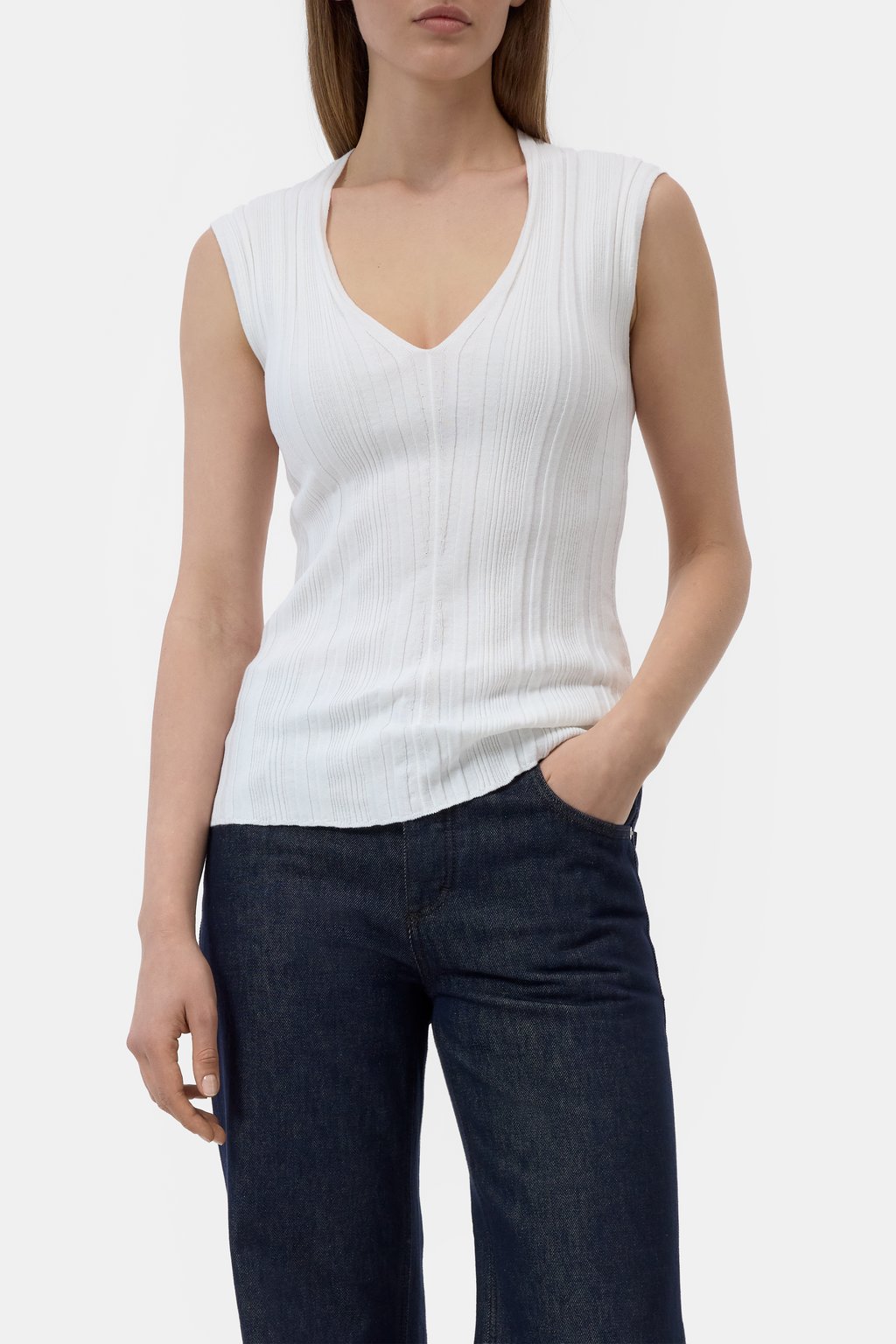 Strick-Top mit V-Neck