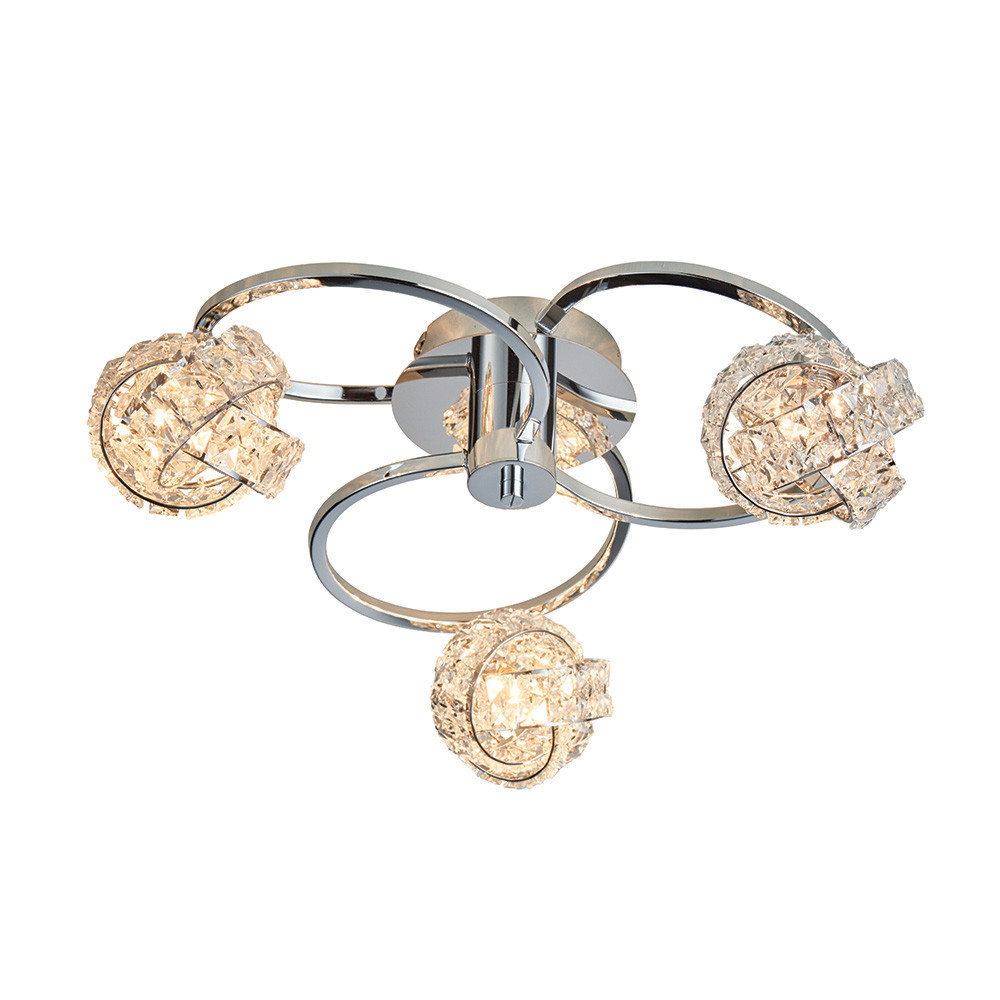 Lampa wisząca TALIA kryształowe klosze chromowana 3xG9x8W IP20 Endon