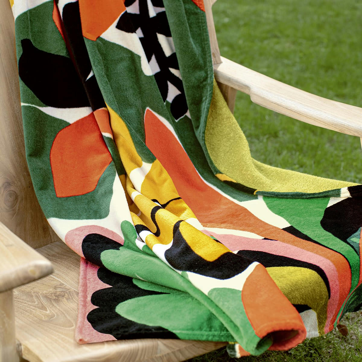 TIJUCA - Drap de plage coton vert foncé 100x170 cm