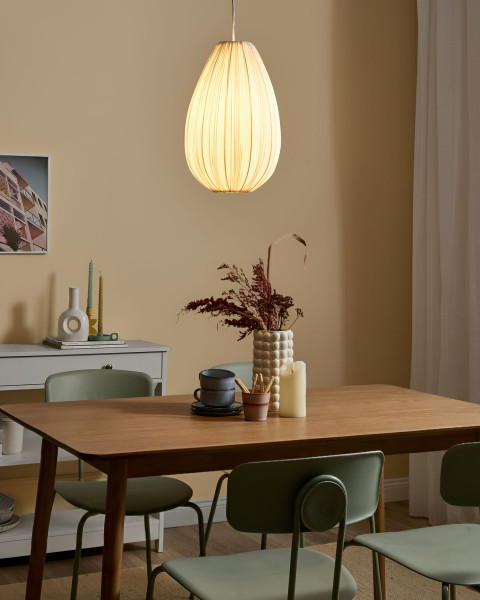 Lampa wisząca materiałowy bawełniany klosz biała