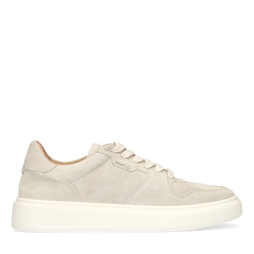 Manfield Licht grijze suède sneakers