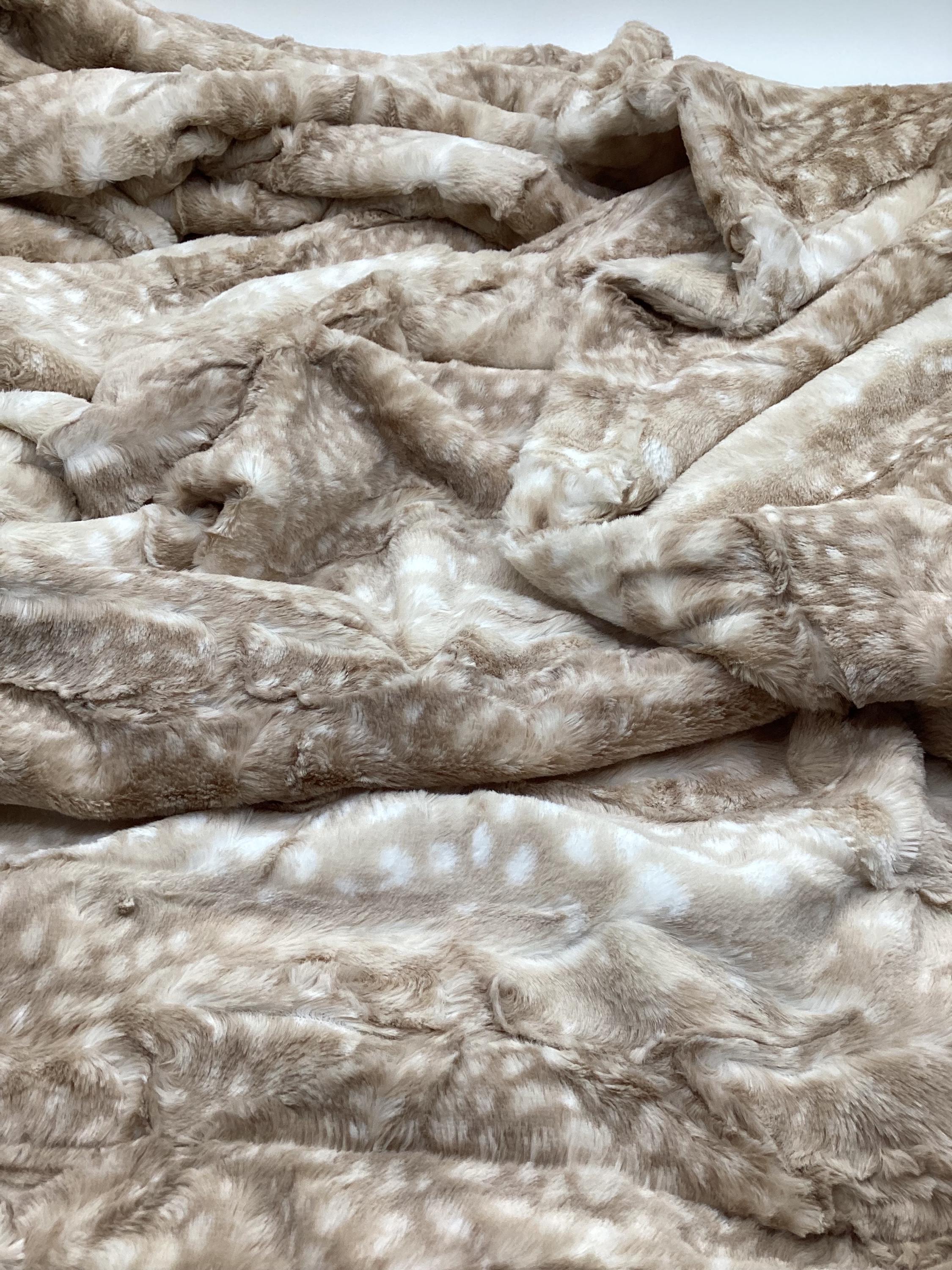 READY MADE/Fawn Beige Minky blanket/44”x59”