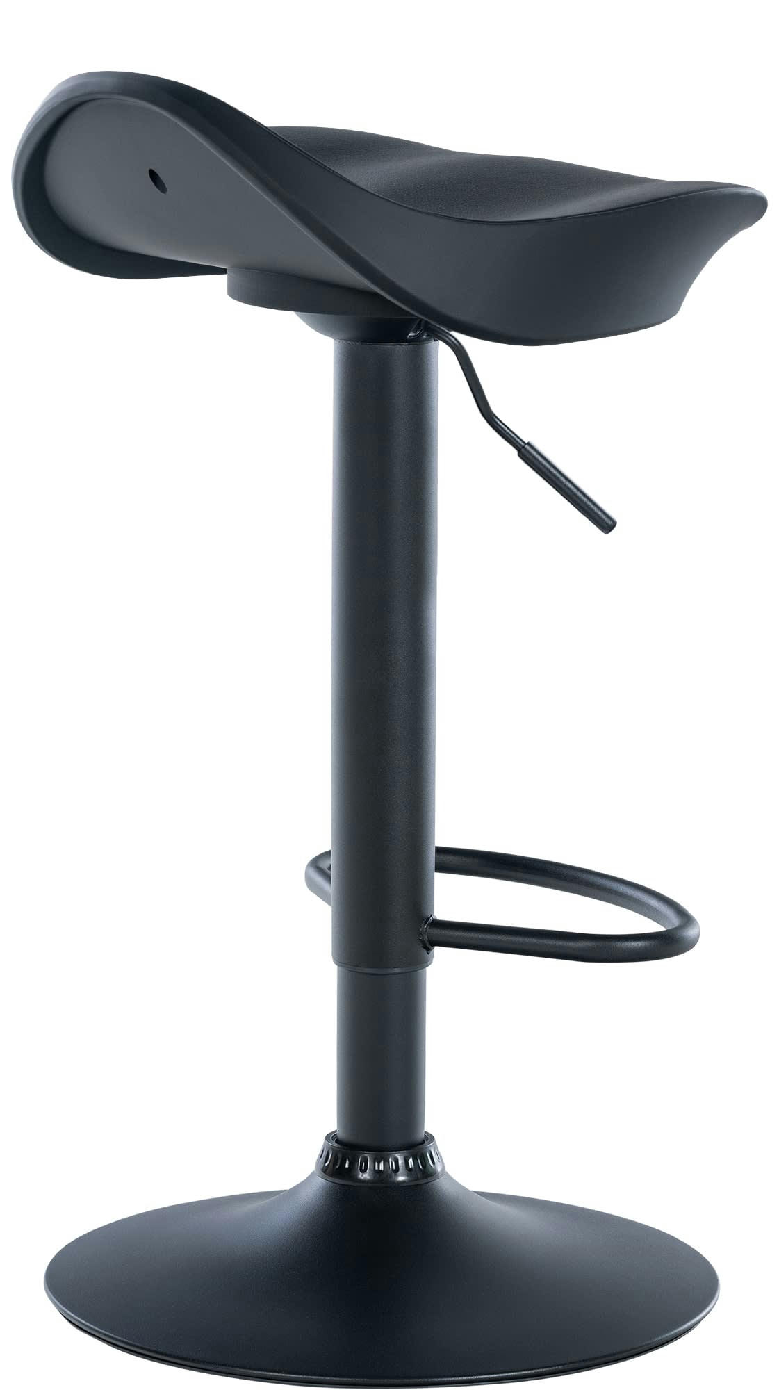 ALISSON - Lot de 2 tabourets de bar ajustables pivotants similicuir Noir