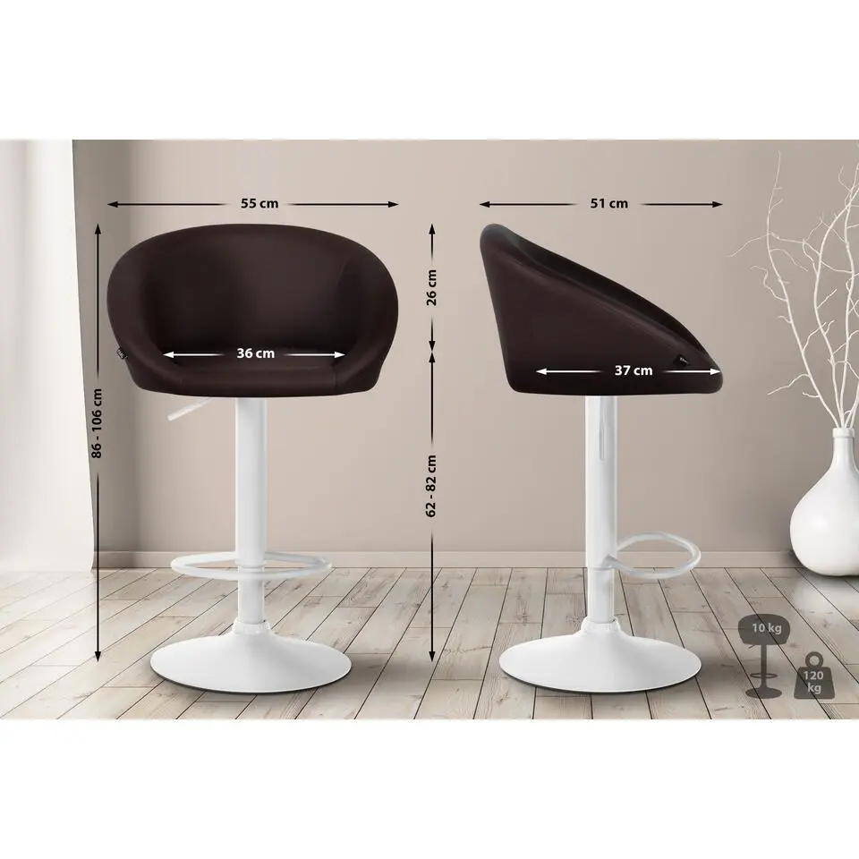 CLP Barkruk Davie Kunstleer - bruin