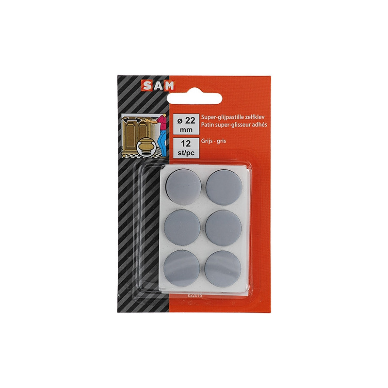 Patin glisseur adhésif Ø 22 mm 12 pièces