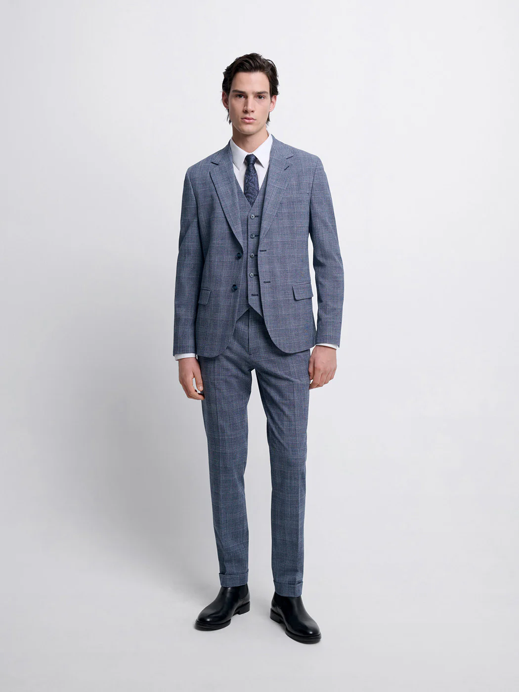 Gilet de costume à carreaux