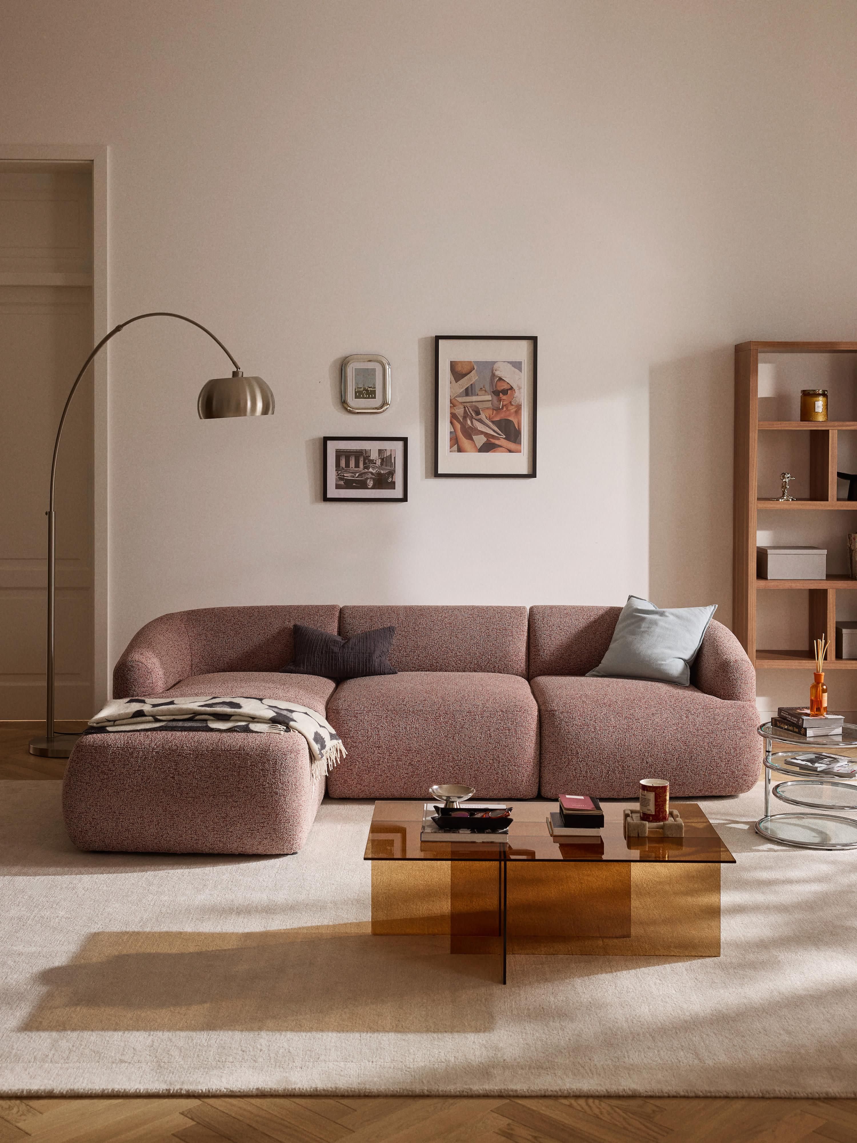 Modulares Bouclé-Ecksofa Sofia (3-Sitzer)