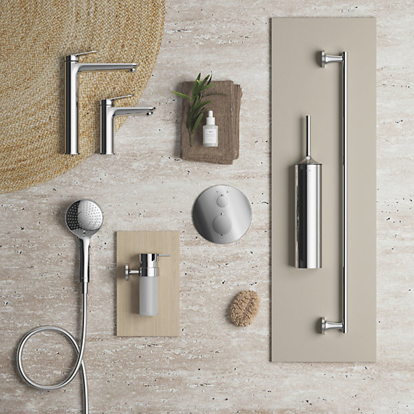 Façade robinet encastré 2 sorties DURAVIT Wave avec inverseur chromé brillant
