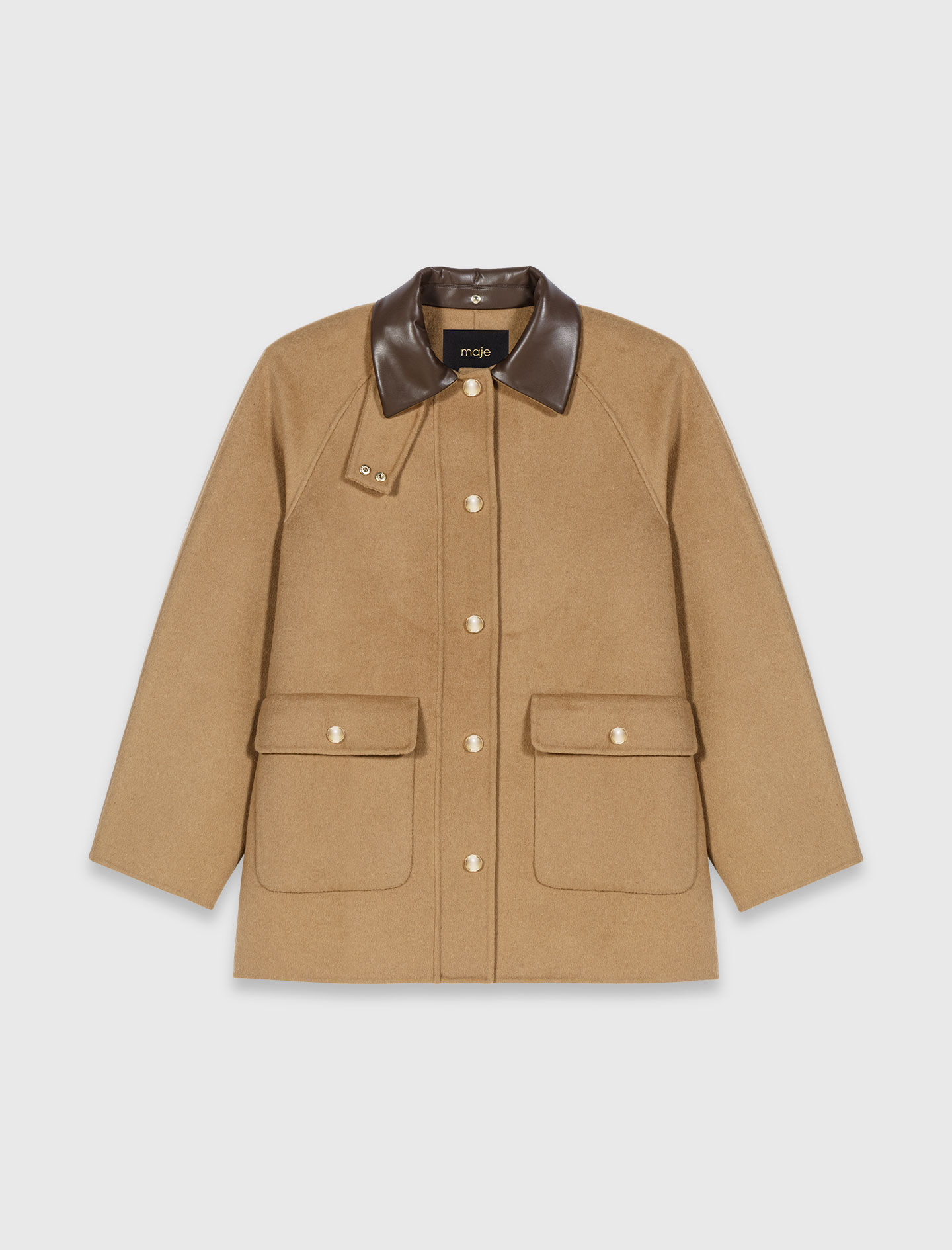 Manteau en laine à capuche amovible