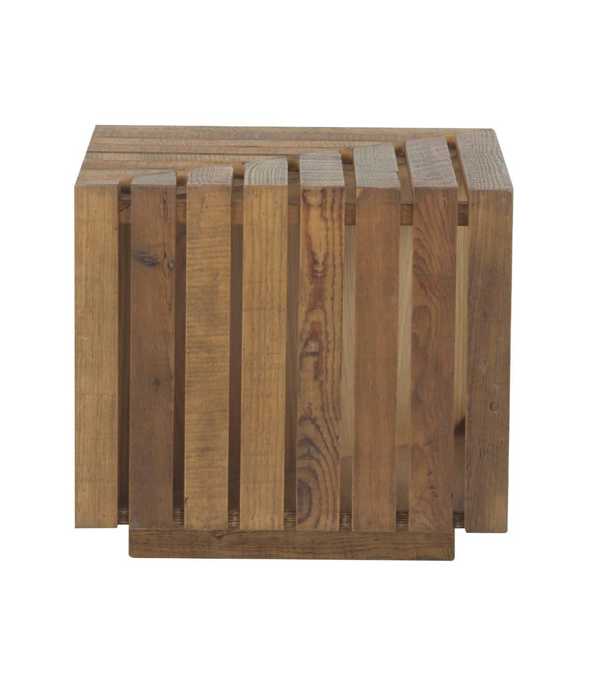 SOTO - Bout de Canapé en Bois Massif avec Niche Latérale L50 x H45cm - Marron