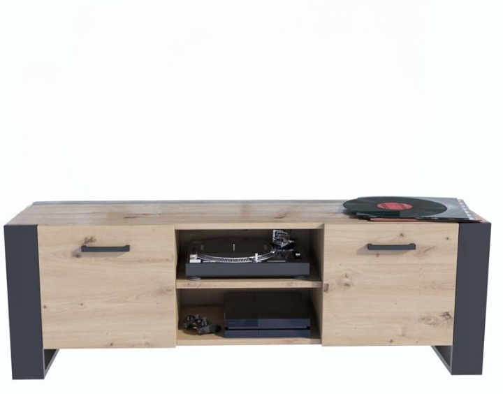 Szafka stolik RTV ALBA BIS 150cm artisan-czarny