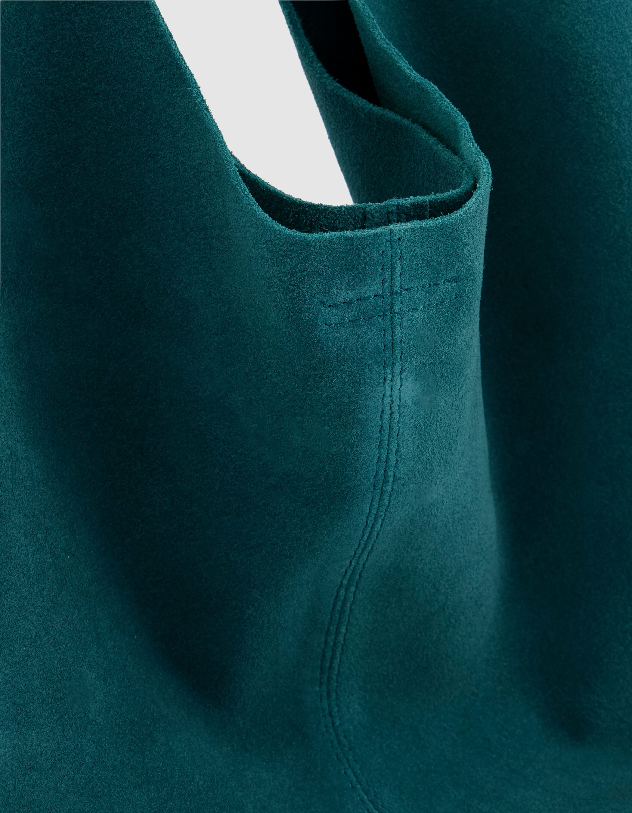 Sac Hobo vert cuir velours souple Femme