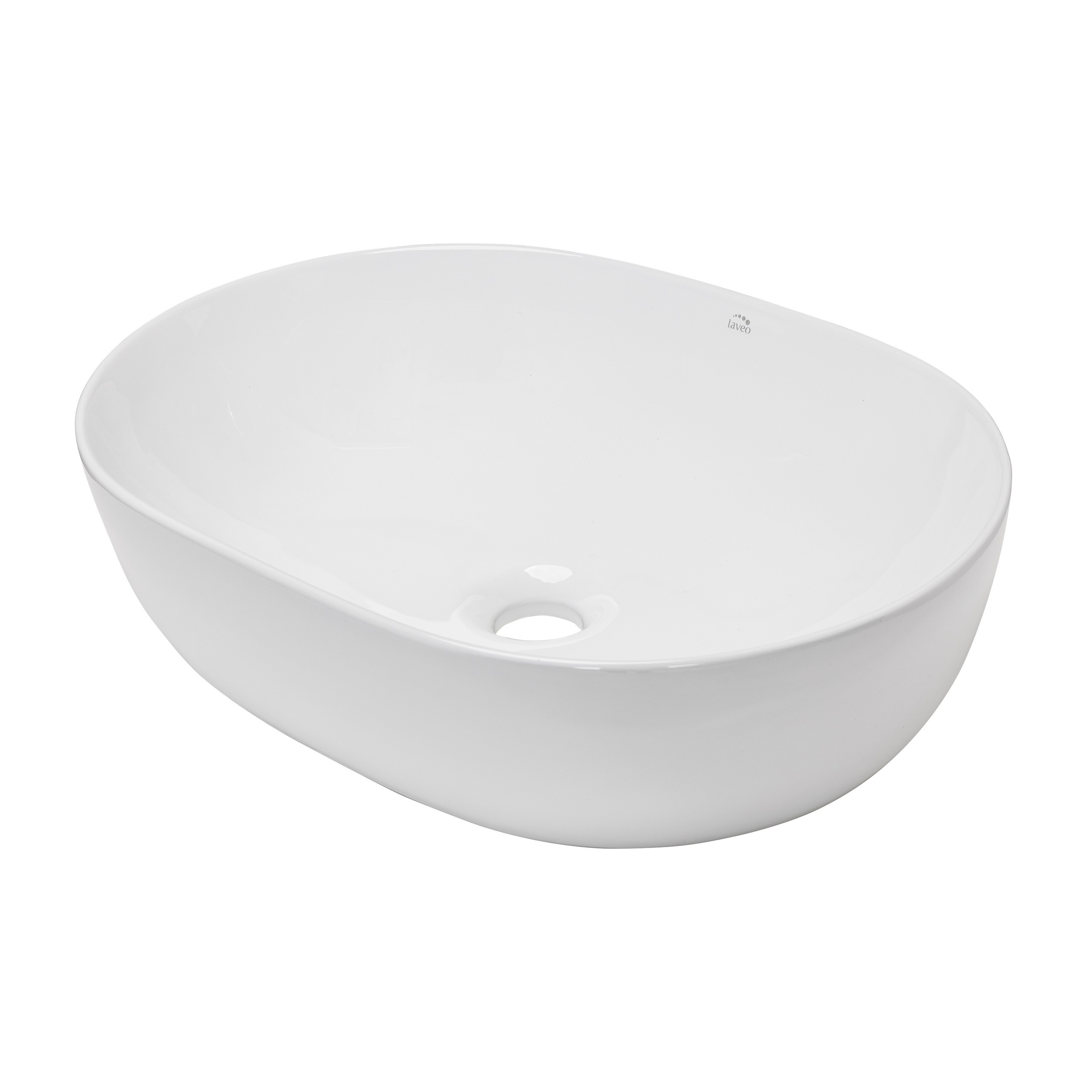 Umywalka Nablatowa Ceramiczna Owalna Biała Lomami