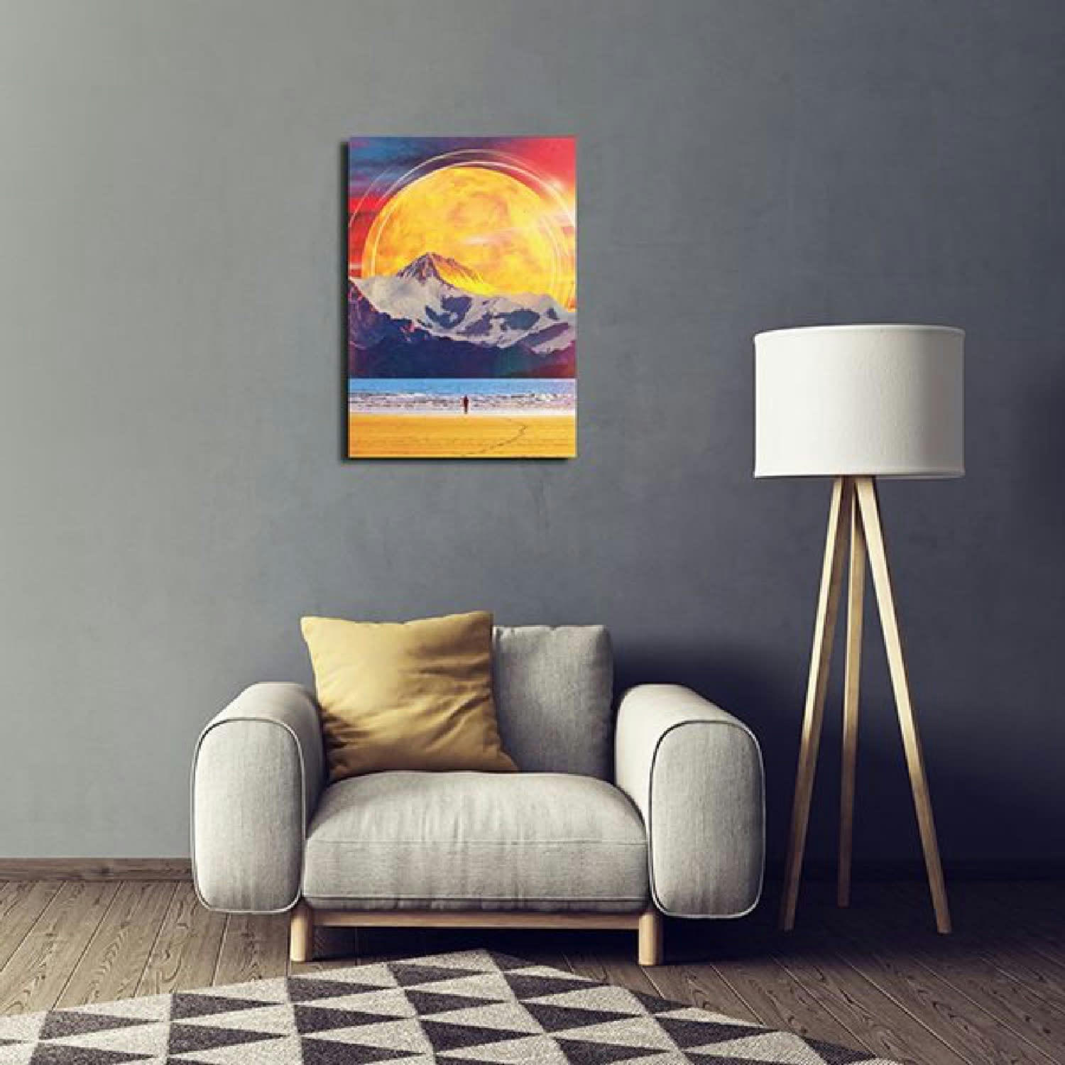 SCIFI ESPACE - Tableau métal the mountain 32x45