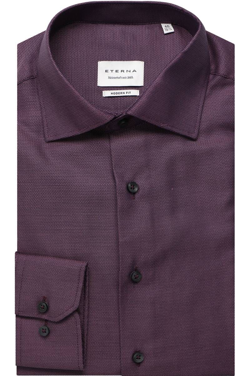 ETERNA Modern Fit Hemd Flieder-lila, Strukturiert