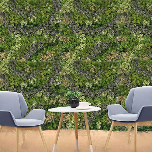 Mur végétal artificiel Mousse 1m x 1m, Long 4 m