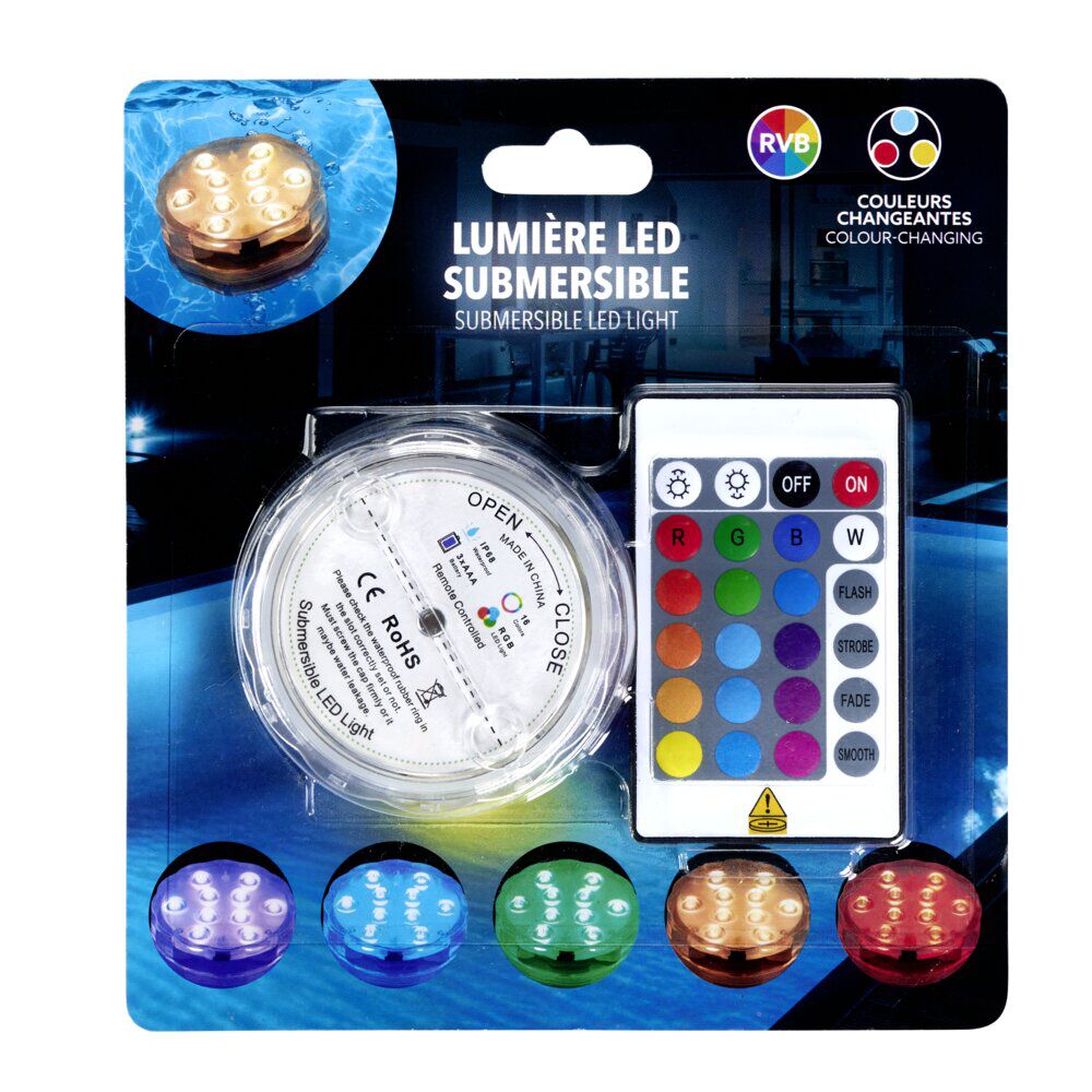 Lampe LED submersible pour piscine Ø7xH3cm