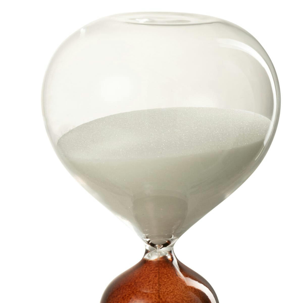 - Sablier de décoration verre et sable marron