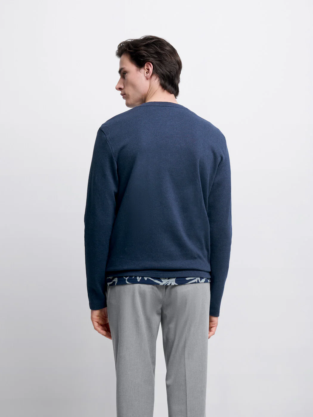 T-shirt manches longues col tunisien