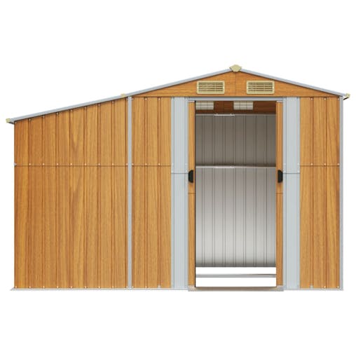 NNEVL Garden Shed Light Brown 277x192.5x179 cm Galvanised Steel