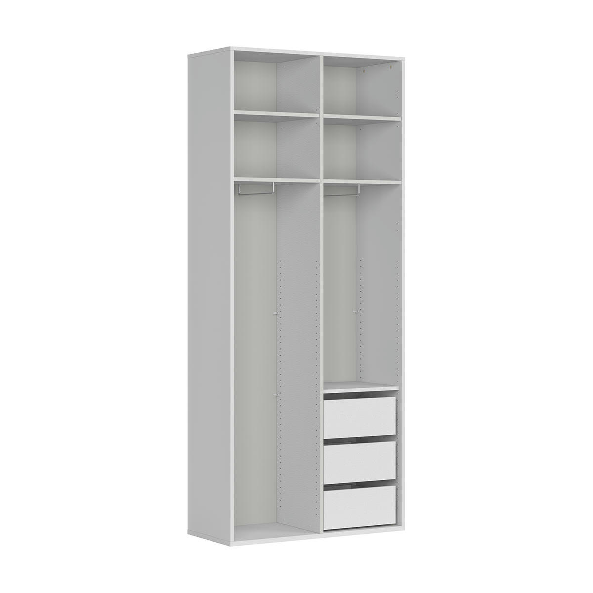 - Armoire 2 portes L100 x P45 x H240 cm stratifiés blanc