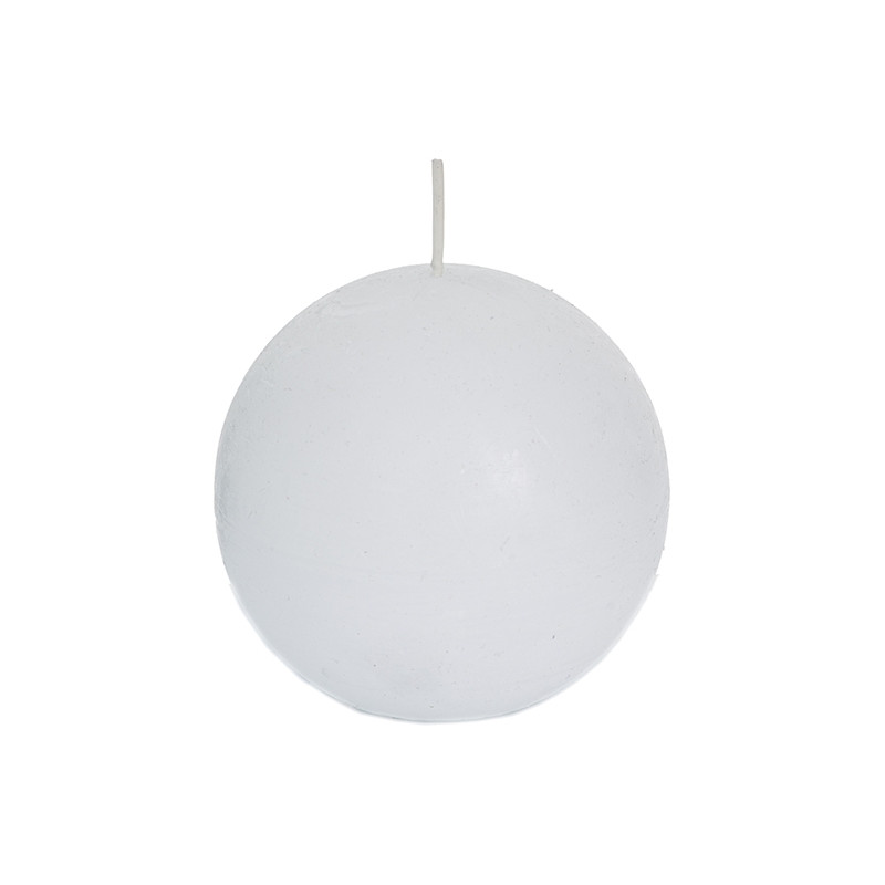 Bougie rustique Boule blanche Ø 8 cm