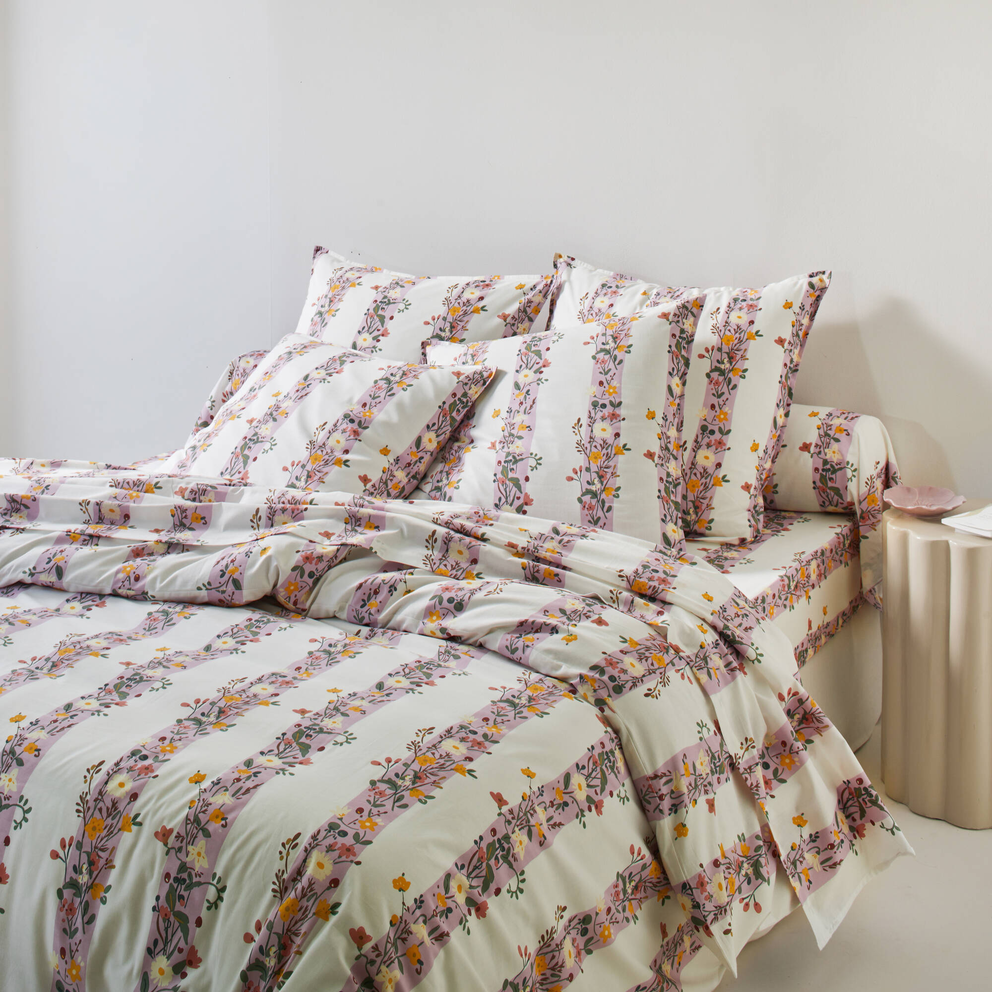 Linge de lit Céleste en coton imprimé