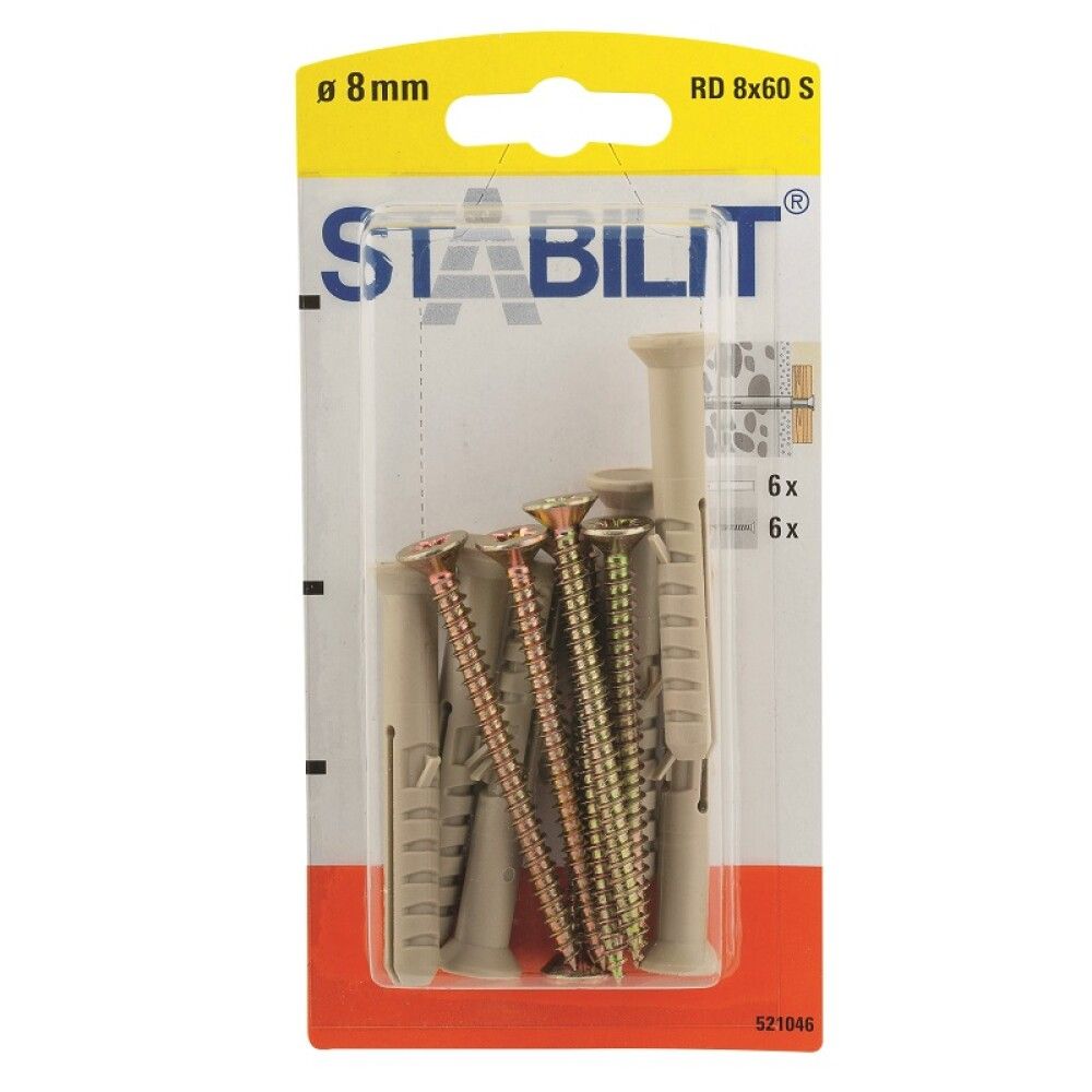 UNIVERSALPLUGG STABILIT MED SKRUE 5,5X65MM 6STK