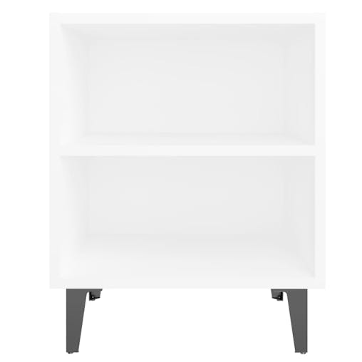 NNEVL Bed Cabinets with Metal Legs 2 pcs White 40x30x50 cm