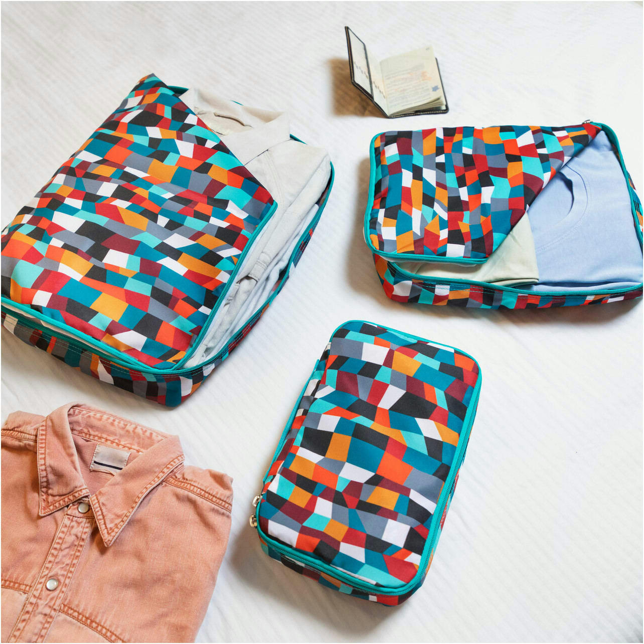 ORGANIZADOR DE VIAJE - Set de 3 pochettes de voyage