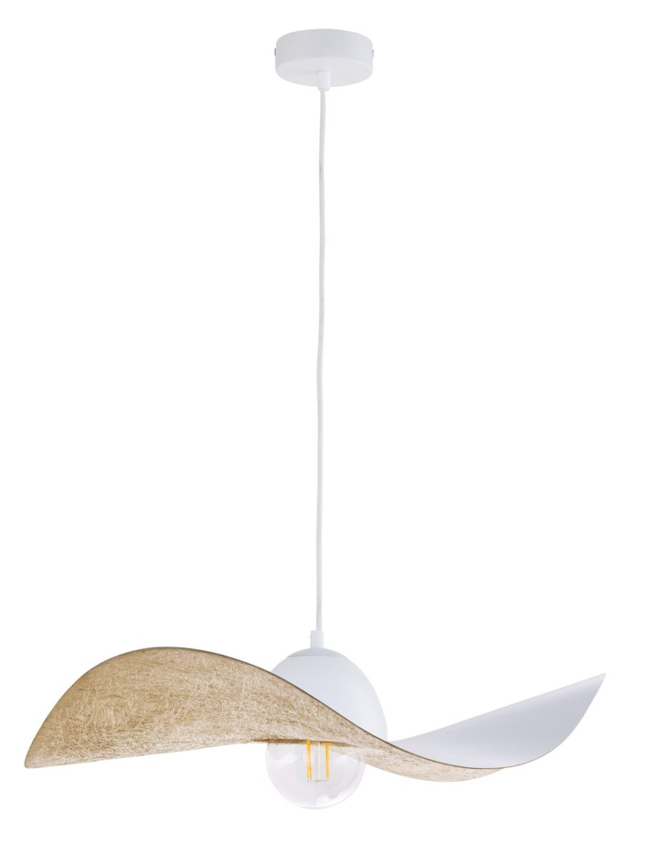 Lampa wisząca biało-złota Kapello 1xE27x15W wym: 80x55x55 cm Sigma Lighting