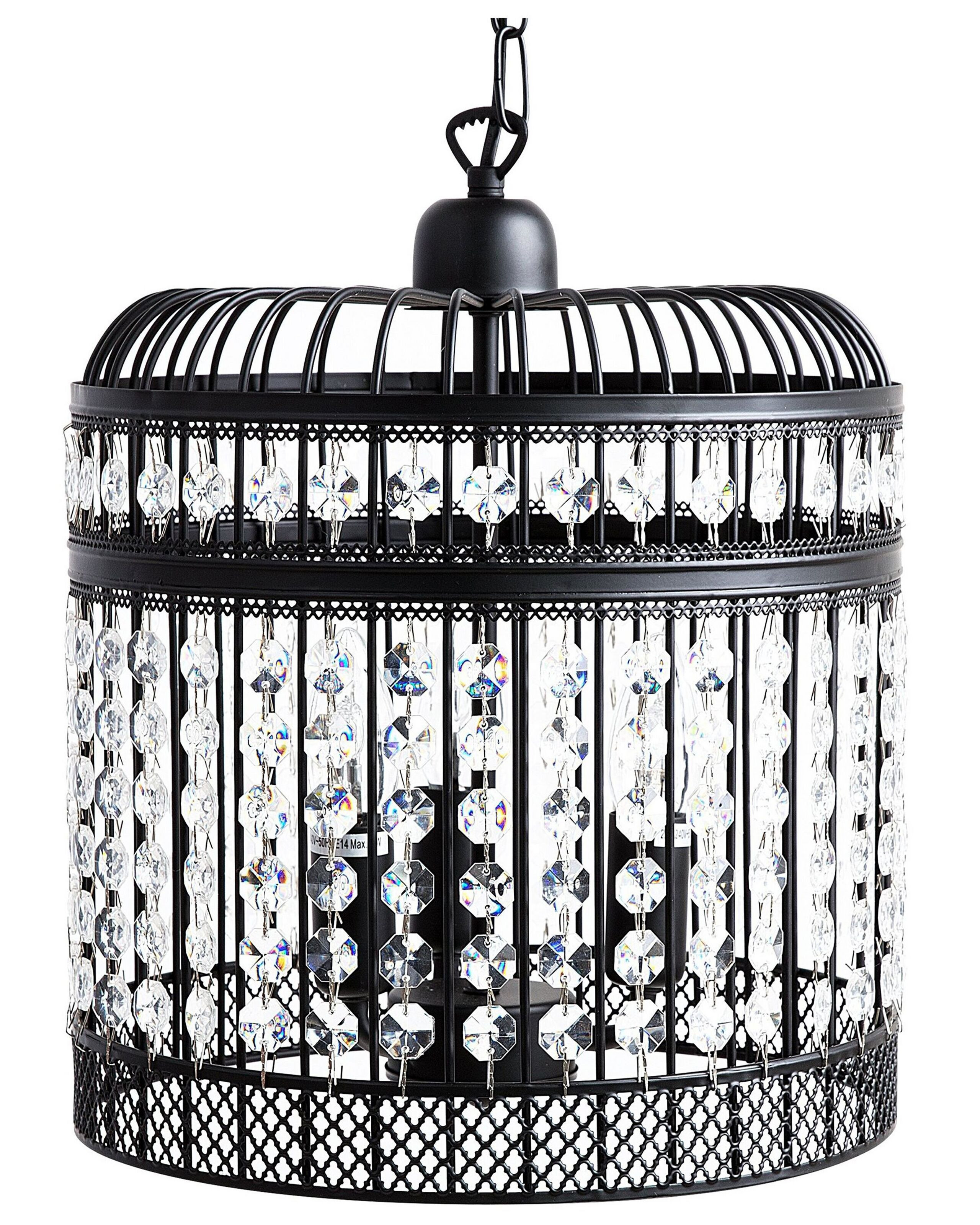 Lampa wisząca klatka metalowa czarna