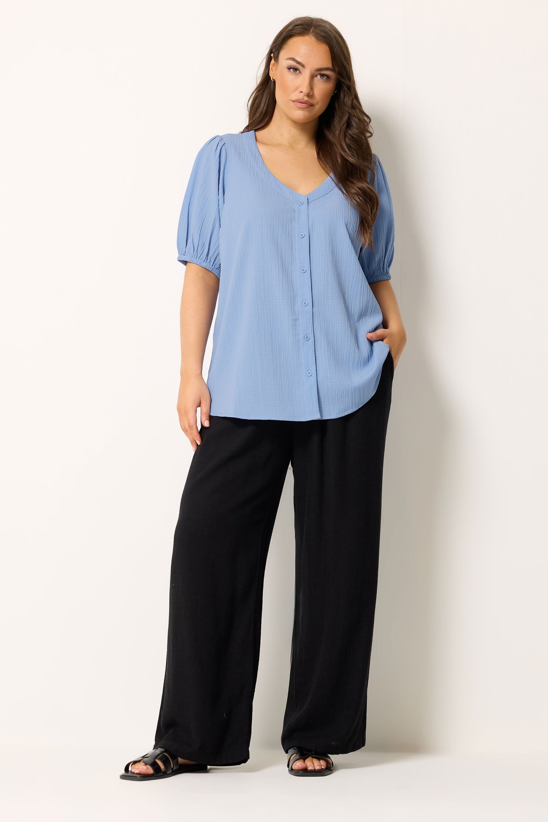 Yours Button Textured Blouse
