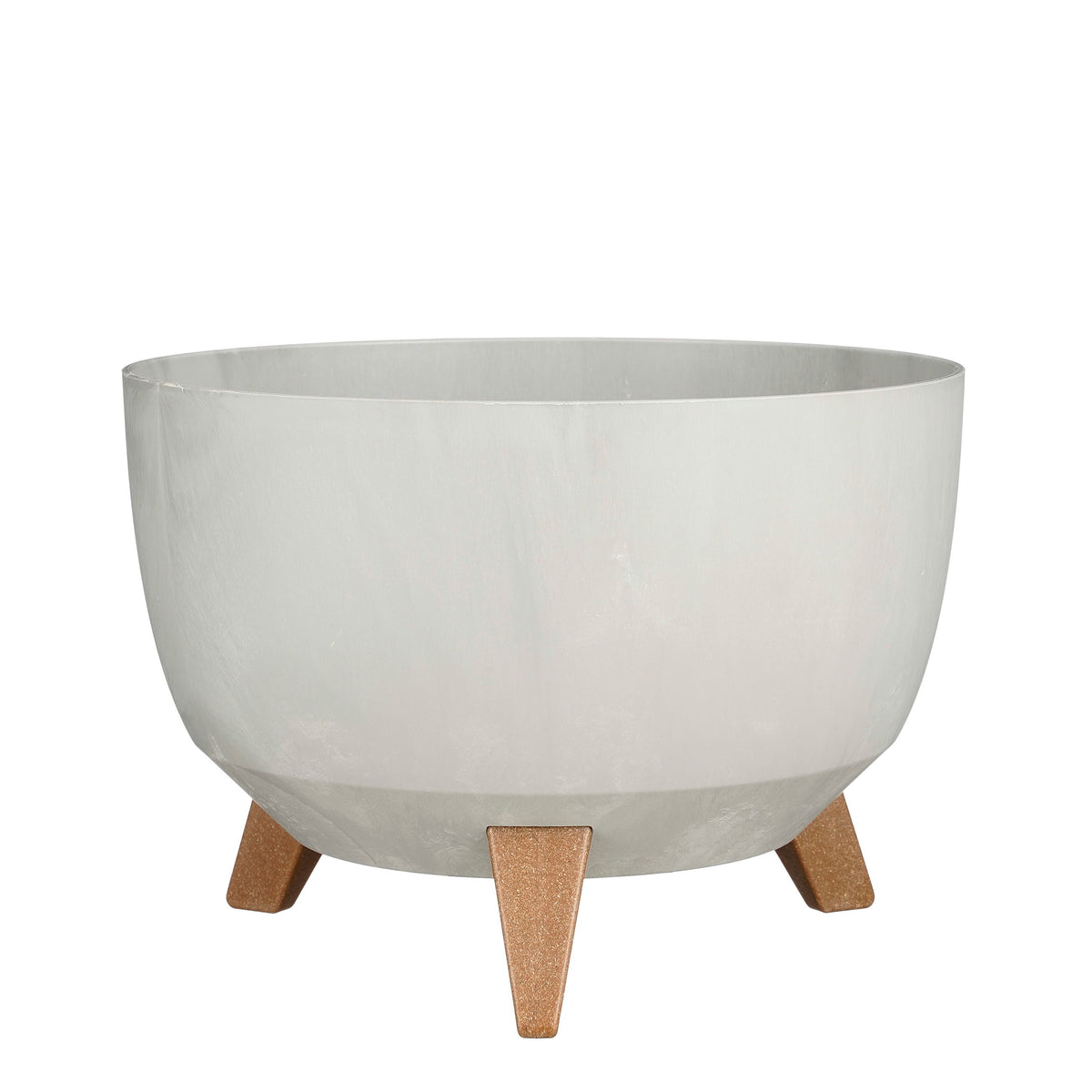 Mica Decorations Doppio Plantenbak op Poten - 18,5 x Ø33 cm - Plantenbakken voor Buiten - Bloembakken voor Balkon - Gerecycled Plastic - Grijs