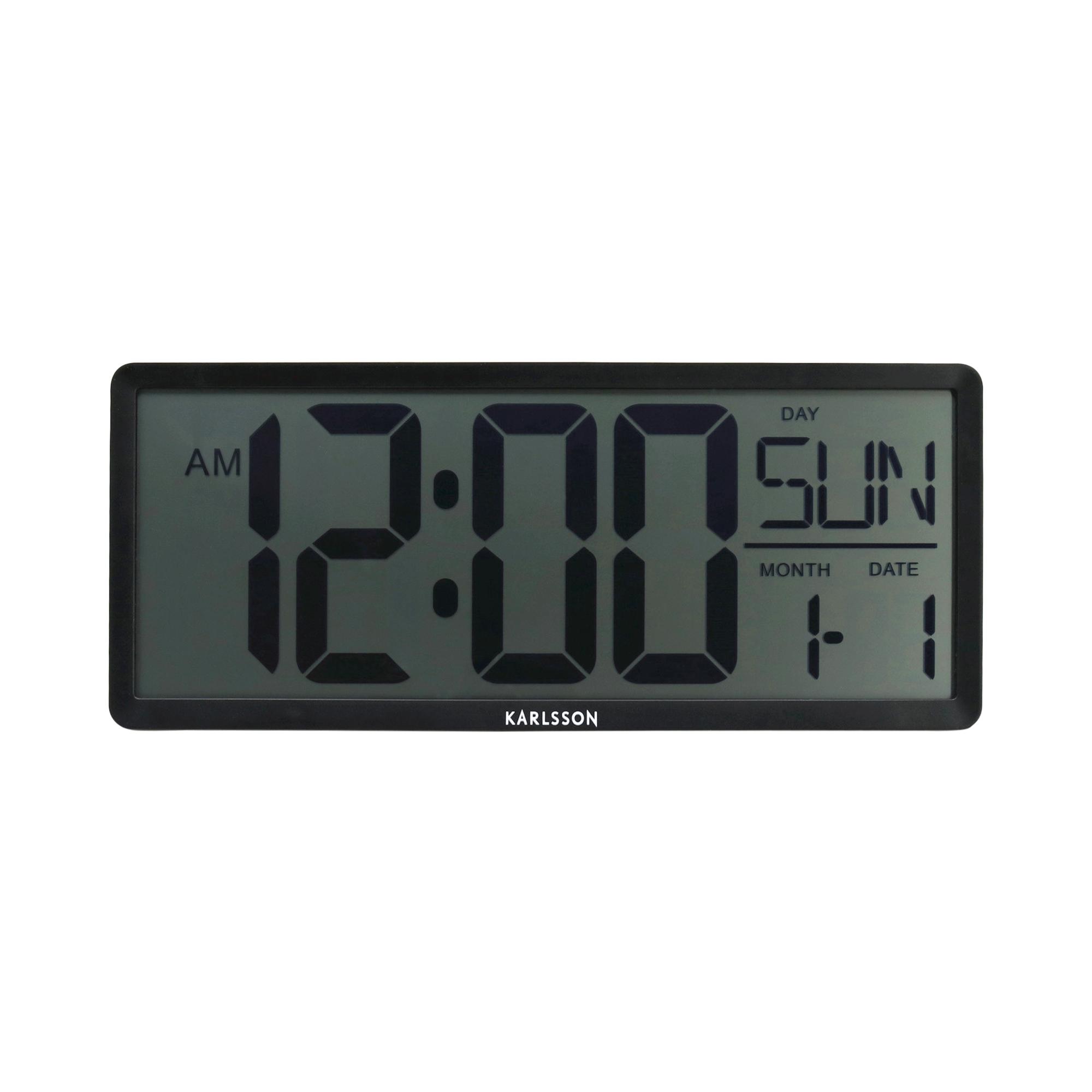 Karlsson wandklok Retro LCD - zwart - 34.8x2.7x14.8cm