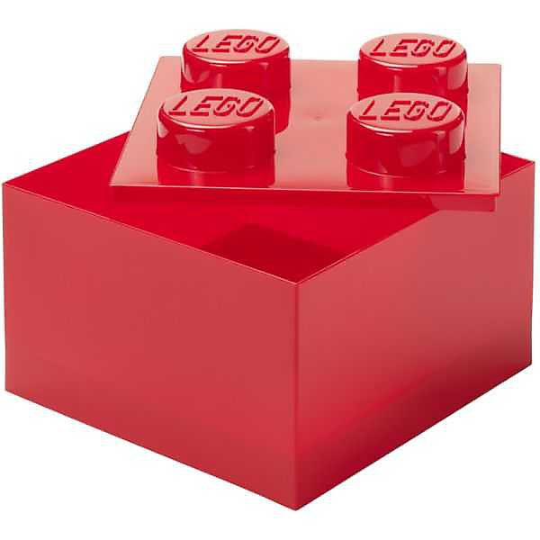 Brique de Rangement cube Lego translucide - Rouge
