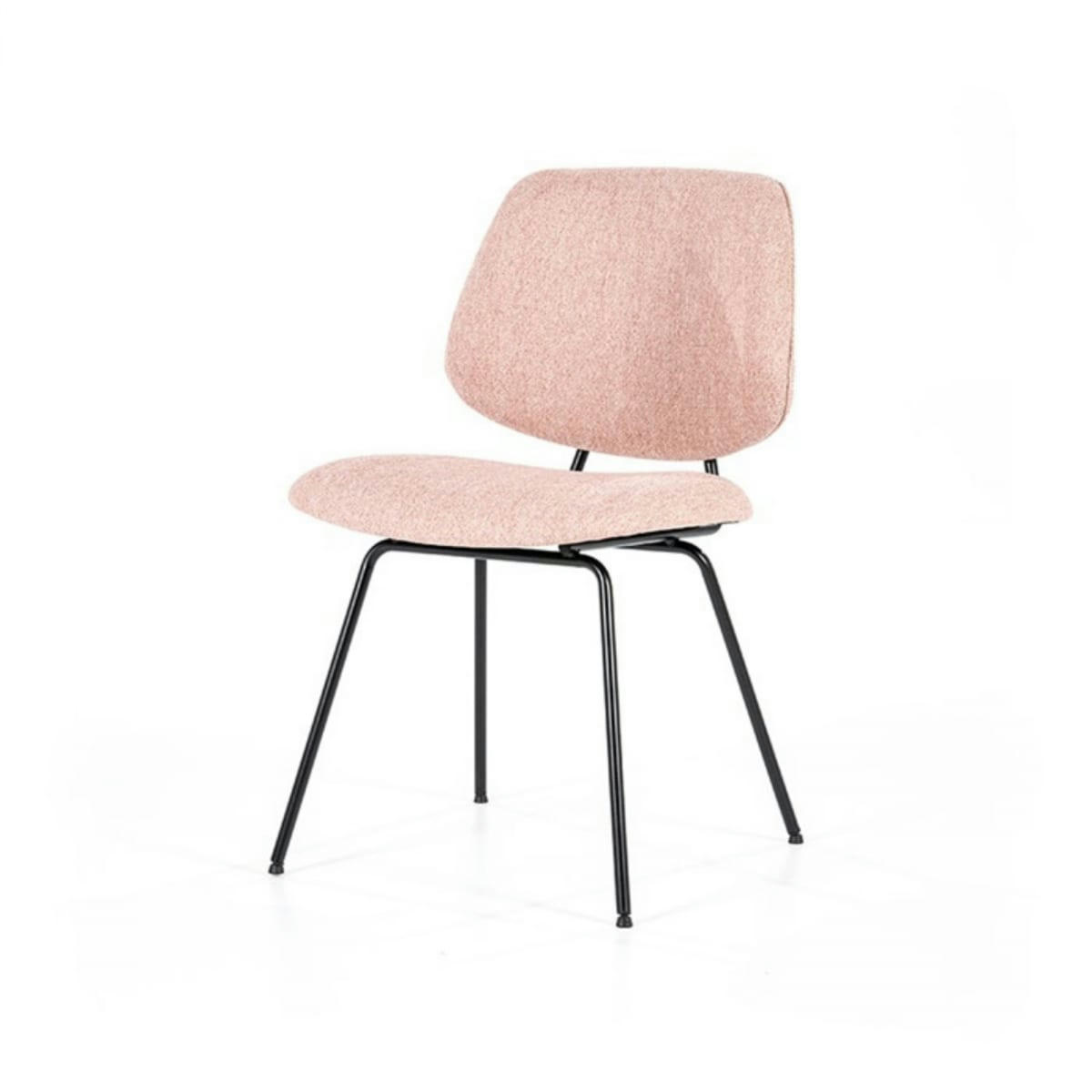 TOINE - Chaise salle à manger moderne en tissu rose