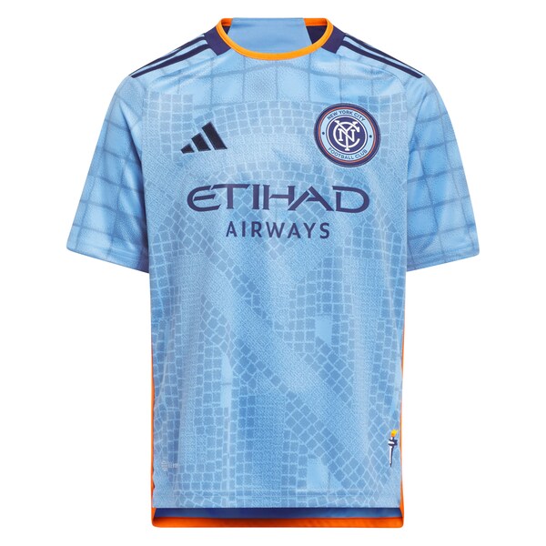 New York City FC adidas Youth 2024 The Interboro Kit Replica Custom Jersey - Light Blue