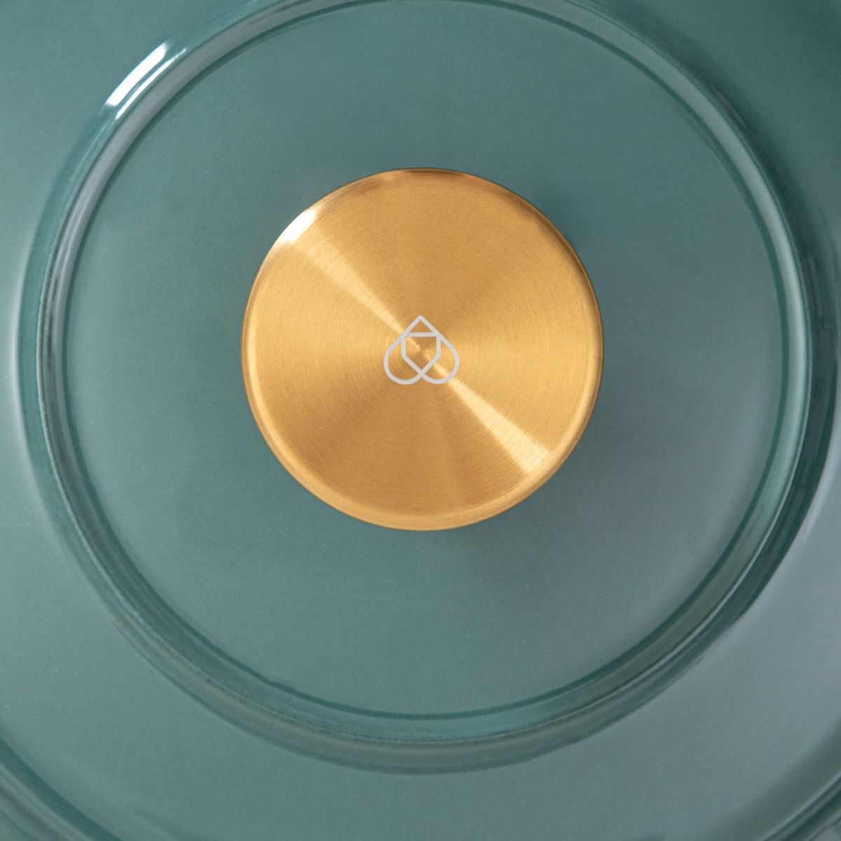 Garnek żeliwny ANDREAS zielony płaski ombre, 28cm 2,5 l