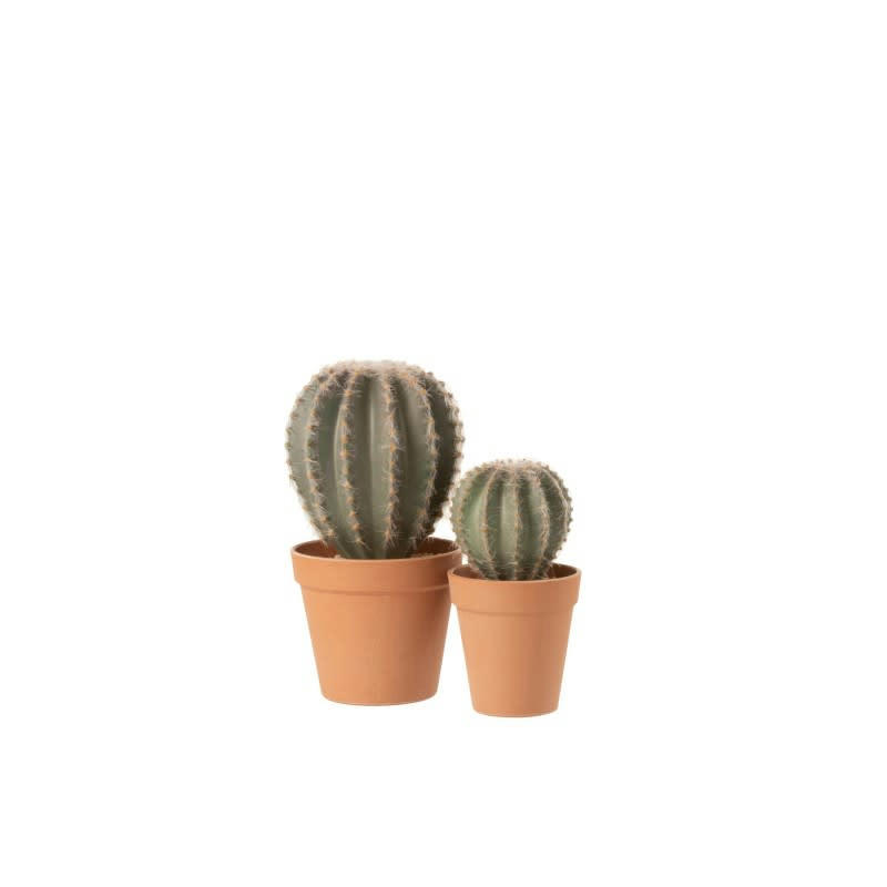 - Cactus artificiel boule en pot 24x15x13 cm
