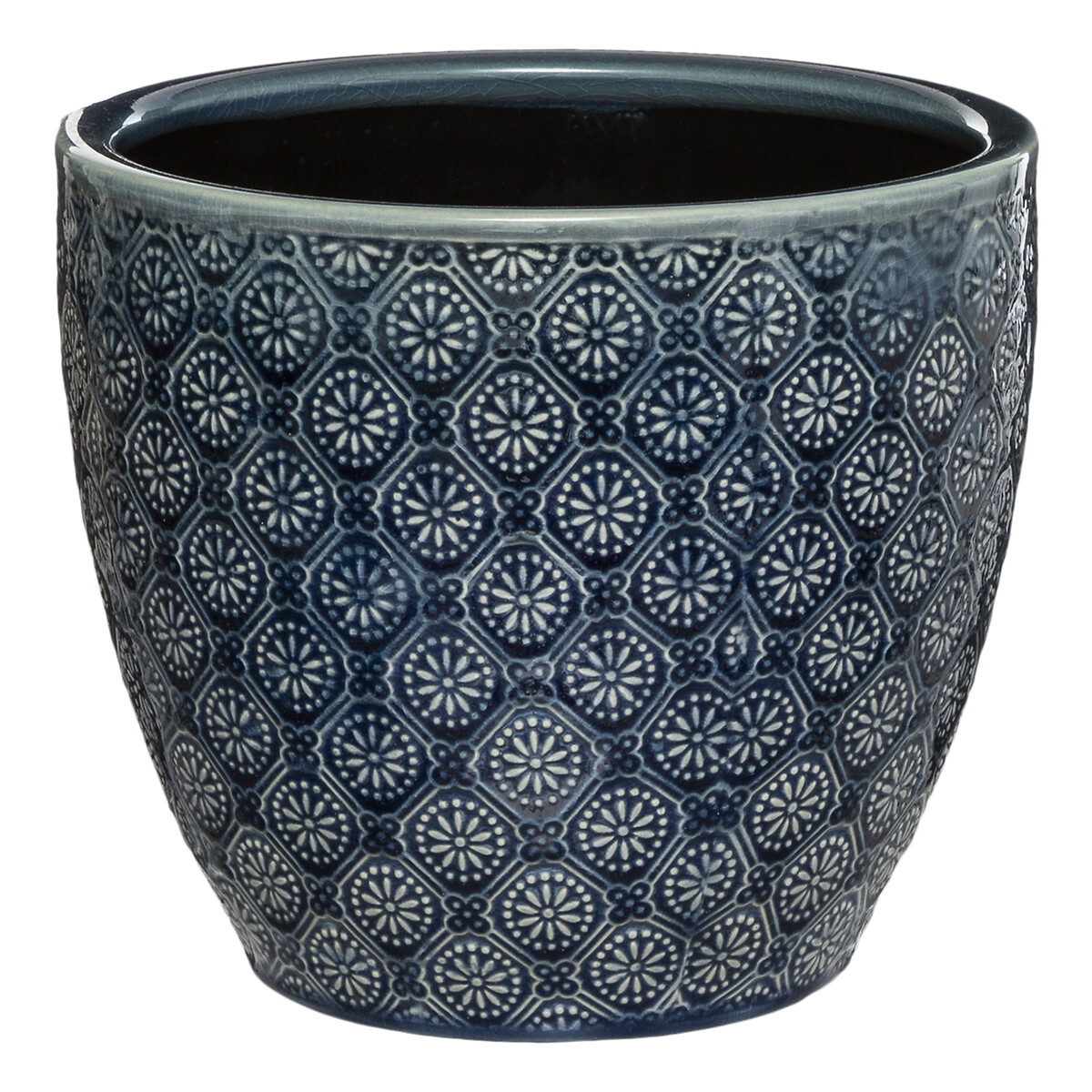 Vaso flor azul em cerâmica 18cm