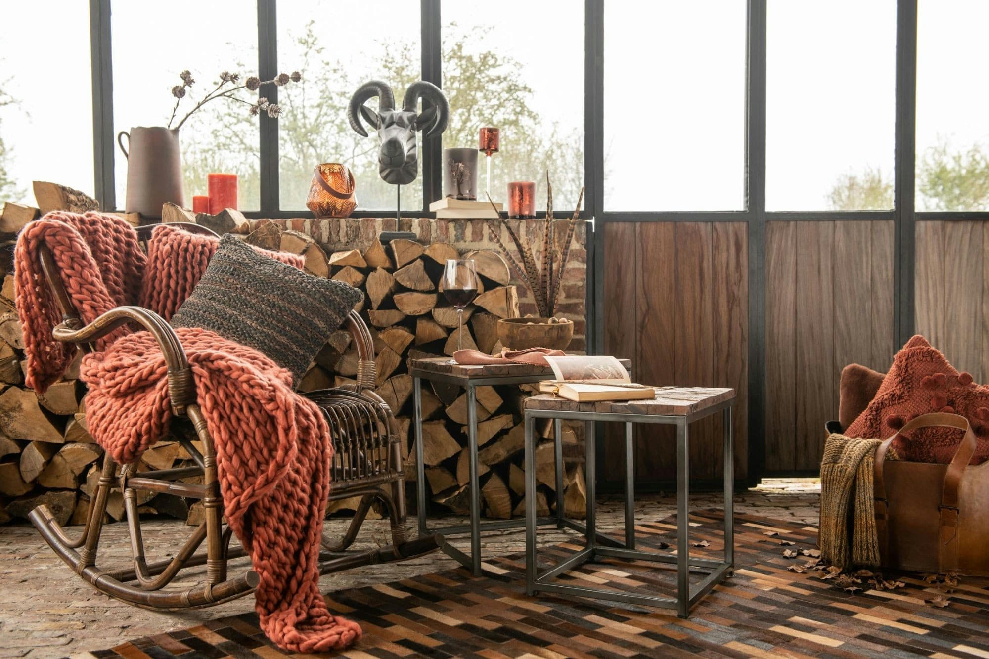 SHINE - Bouts de canapé gigogne en bois et métal