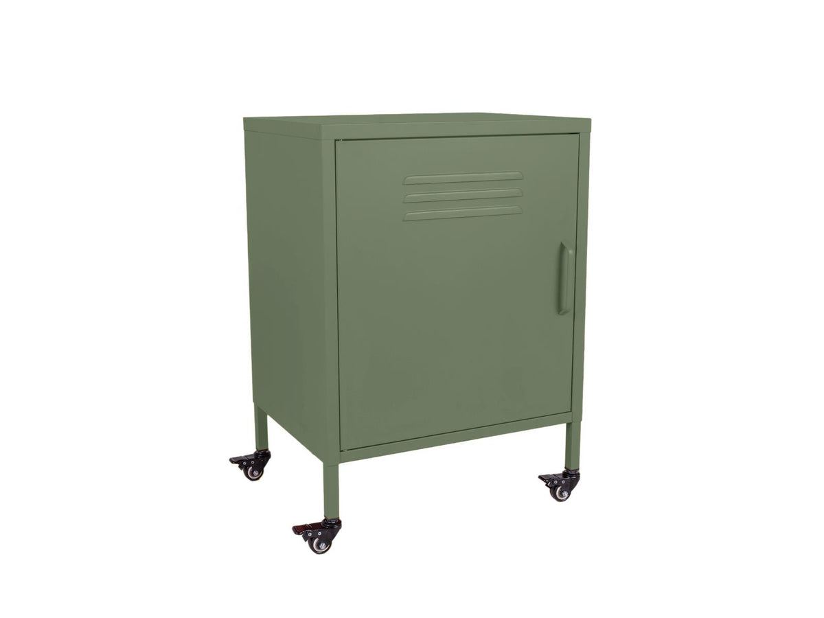 MaximaVida metalen lockerkastje Finn met wieltjes 52 x 40 x 67 cm olijfgroen