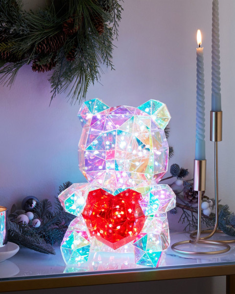 Dekoracja LED na USB z apką lampka miś świecący