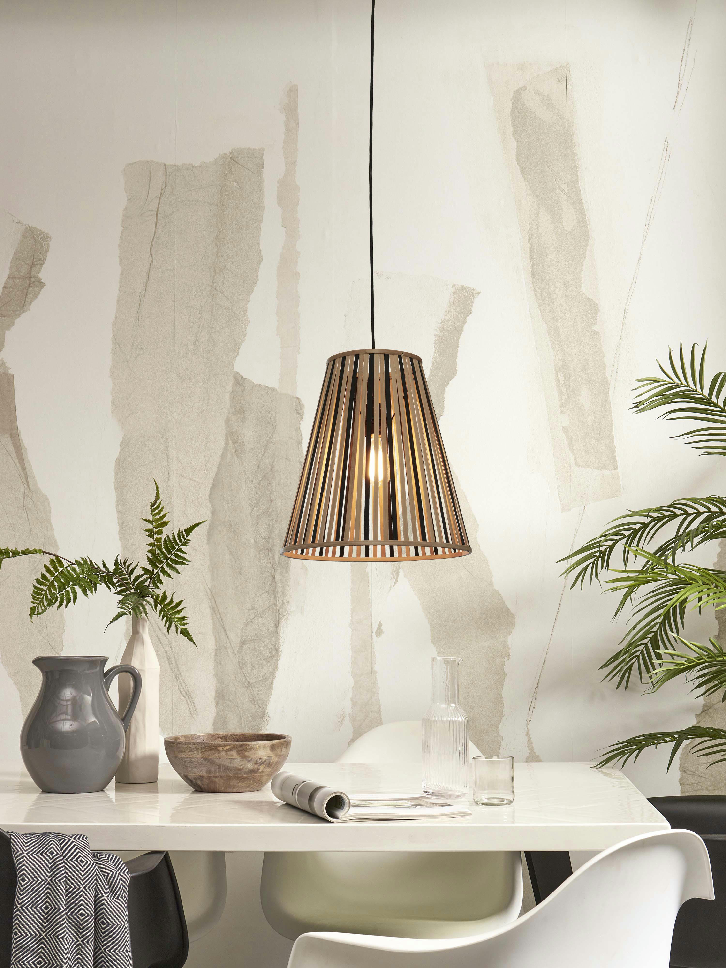 MERAPI - Suspension bambou  naturel/noir, h. 42cm