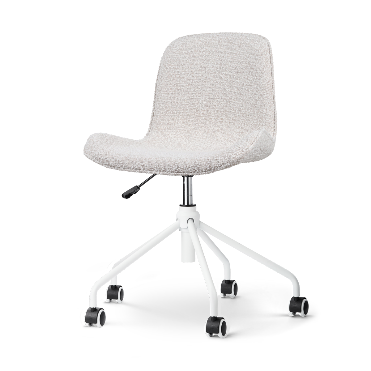Nolon Nout-Fé Bureaustoel Bouclé Beige - Wit Onderstel - Stof