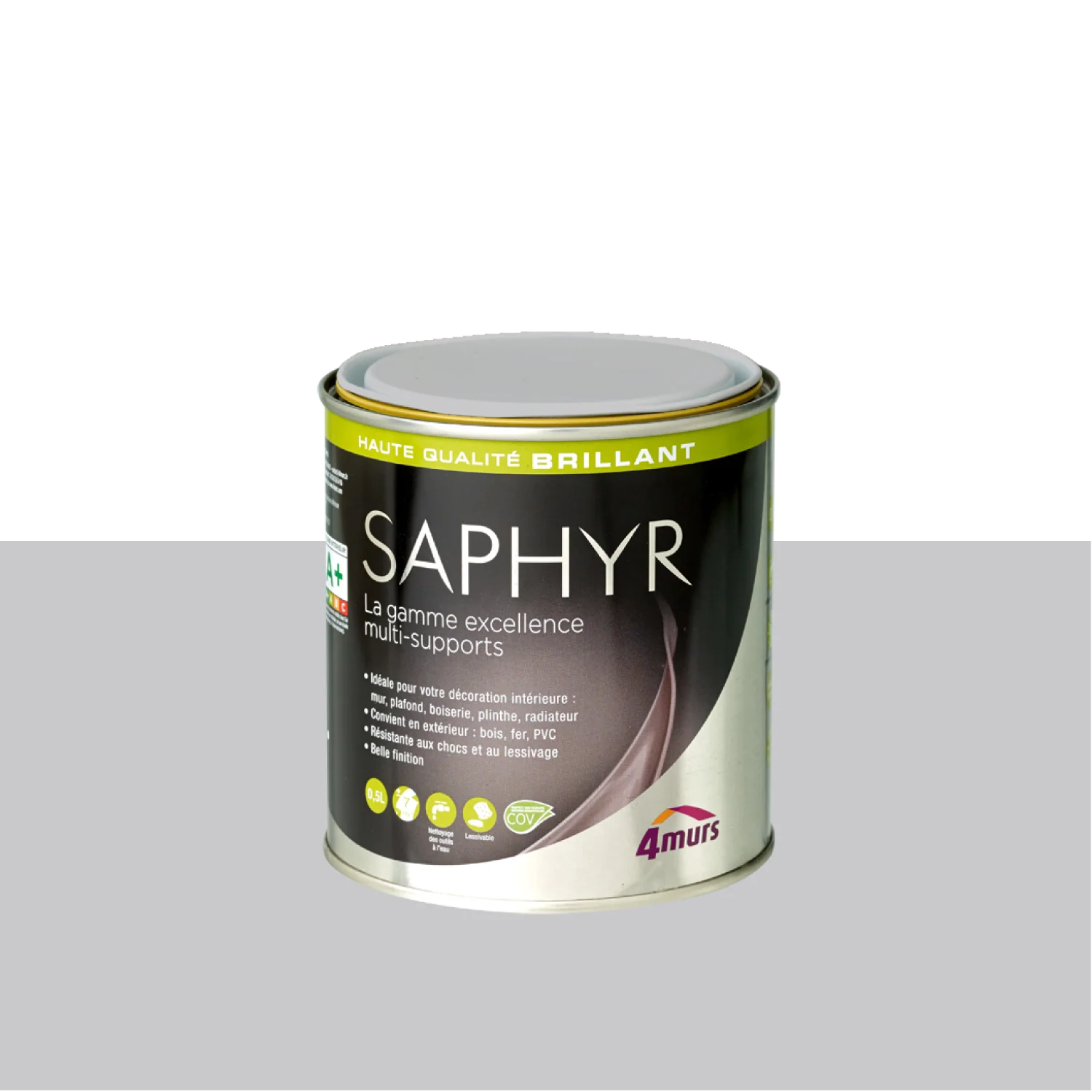 Saphyr Peinture Finition Peinture gris galet Brillant 0,5 L