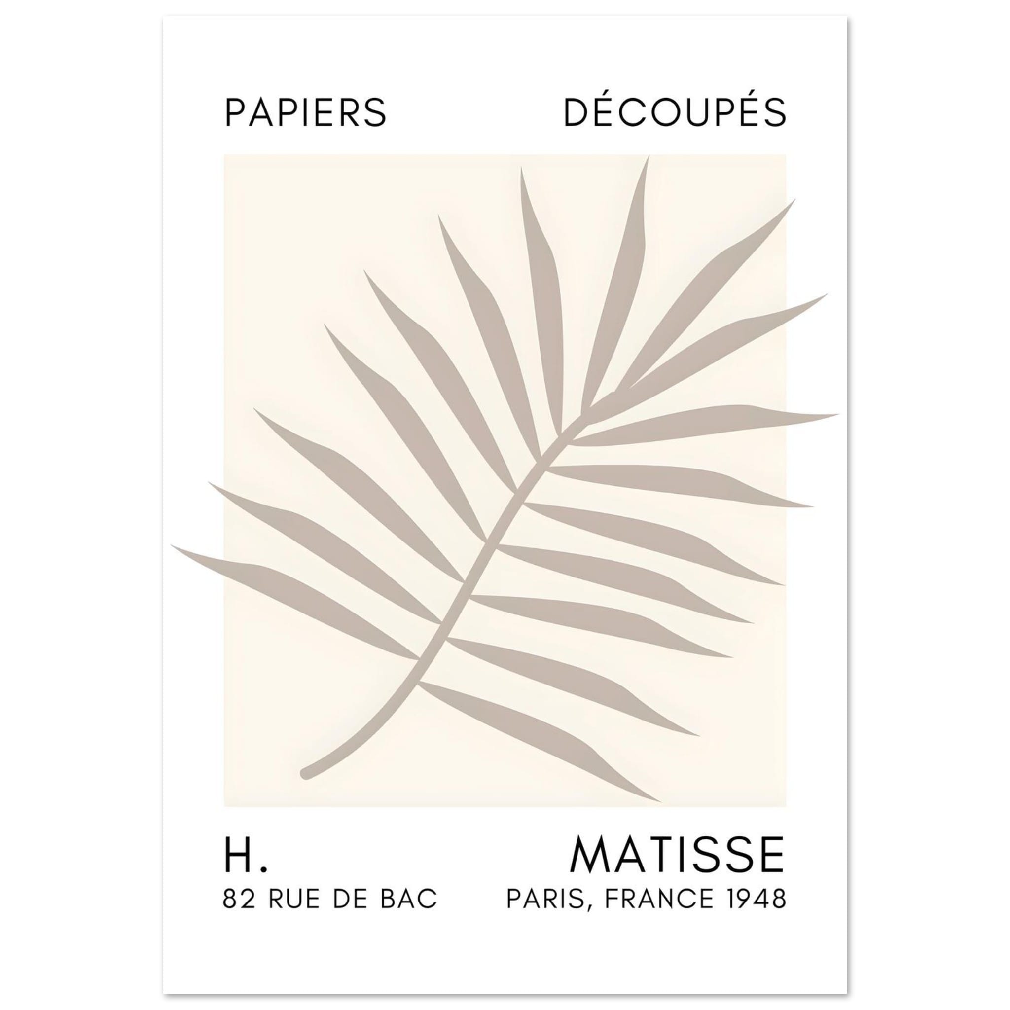 Artfulprints Poster Matisse – Floral reef grey  - 70x100 cm - Grijs